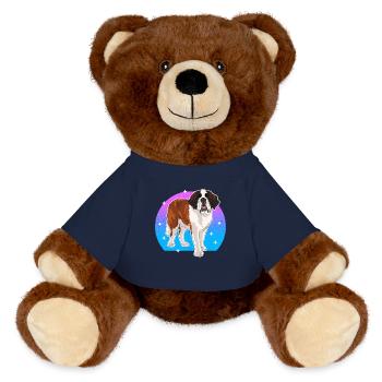 St. Bernard Dog St. Bernard Gifts - MiniFeet® RecycelBär® Teddy Bear Brown - french navy - Front
