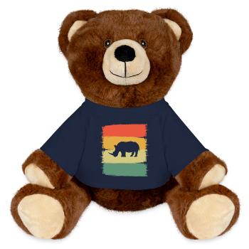 Rhinoceros - MiniFeet® RecycelBär® Teddy Bear Brown - french navy - Front