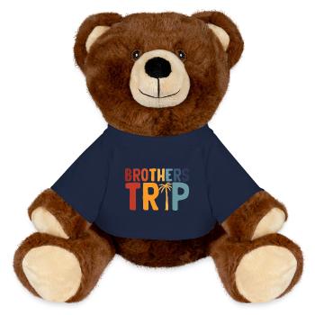 Sibling Brothers Journey - MiniFeet® RecycelBär® Teddy Bear Brown - french navy - Front