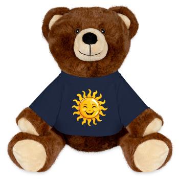 Sonne Sonnenschein Sonnenstrahl - MiniFeet® RecycelBär® Braun - French Navy - Vorne
