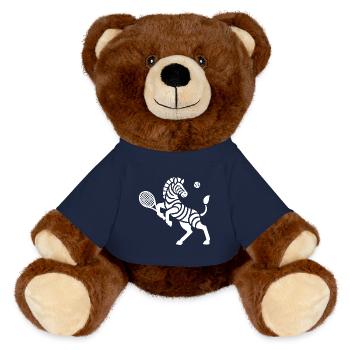 Zebra Tennis Silhouette Minimalistisches Design - MiniFeet® RecycelBär® Braun - French Navy - Vorne