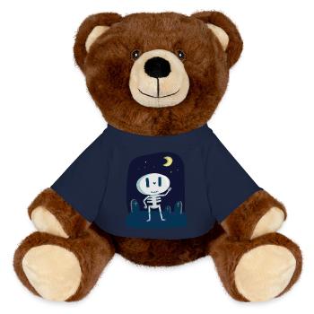 rainbow sun clouds weather rainbow sun cloud42 - MiniFeet® RecycelBär® Teddy Bear Brown - french navy - Front