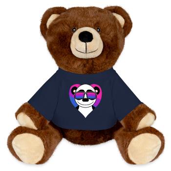Bisexuell Panda Geschenk - MiniFeet® RecycelBär® Braun - French Navy - Vorne