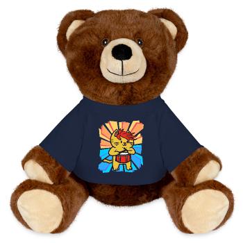Birthday Gift Christmas Gift Child Xmas - MiniFeet® RecycelBär® Teddy Bear Brown - french navy - Front