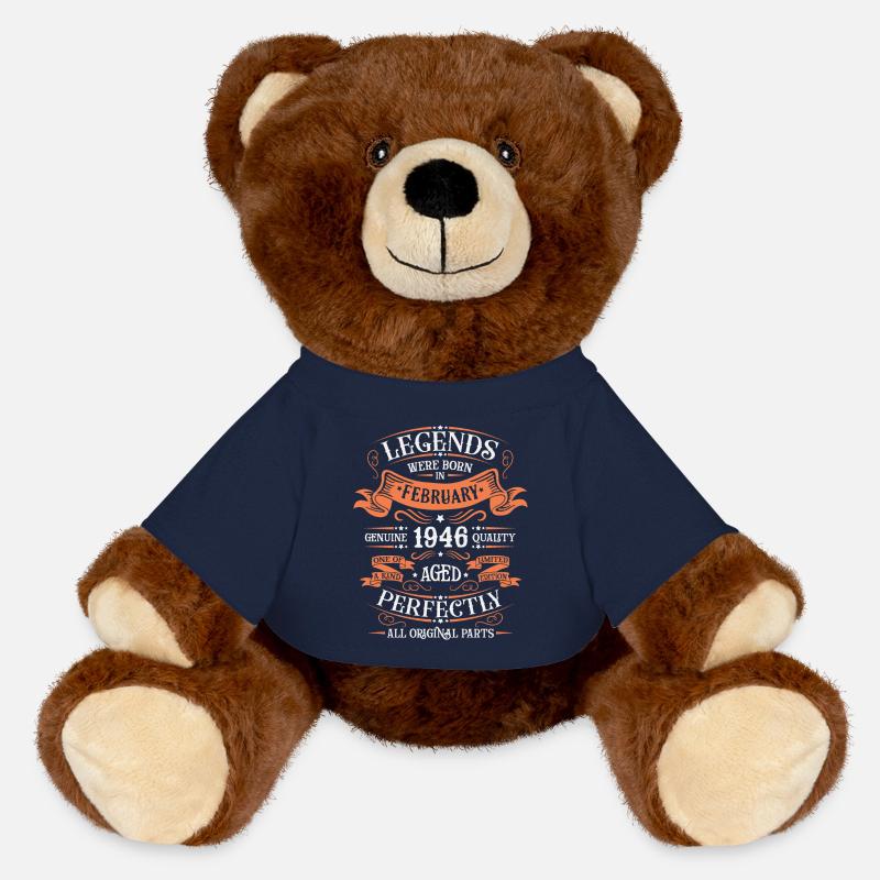 Les Légendes Sont Nées En Février 1946 Cadeau - Nounours RecycelBär® marron - bleu marine