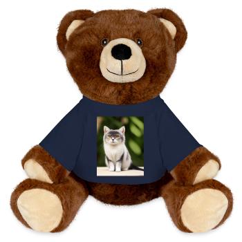 white persian cat - MiniFeet® RecycelBär® Teddy Bear Brown - french navy - Front