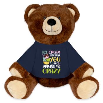 Ice Cream Because You Are Driving Me Crazy - MiniFeet® RecycelBär® Braun - French Navy - Vorne