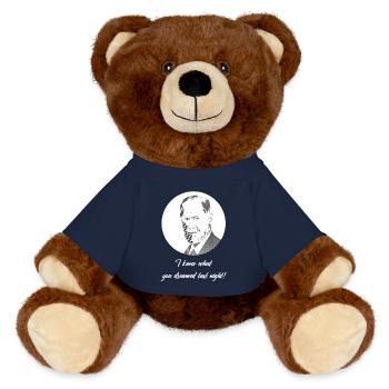 I know what you dreamed last night - MiniFeet® RecycelBär® Teddy Bear Brown - french navy - Front