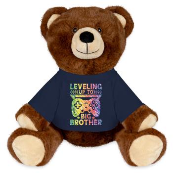 Big Brother Bébé Drôle Promouvoir Jeu Promu - Nounours RecycelBär® marron - bleu marine - Devant