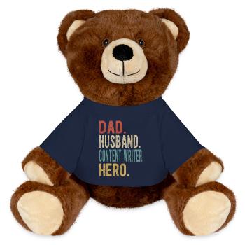Rédacteur de contenu Papa Mari Héros - Nounours RecycelBär® marron - bleu marine - Devant
