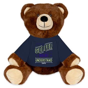 Embrasser les moments de battement de cœur sauvages drôle - Nounours RecycelBär® marron - bleu marine - Devant