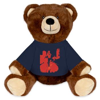 skate.point_flying.red_point.city - MiniFeet® RecycelBär® Teddy Bear Brown - french navy - Front