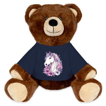 Horse - MiniFeet® RecycelBär® Teddy Bear Brown - french navy - Front