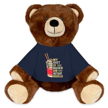 My Diet Is Instant Noodles | Ramen Lover Shirt | - MiniFeet® RecycelBär® Teddy Bear Brown - french navy - Front