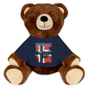 Norge - Elgens land - Norway - MiniFeet® RecycelBär® Teddy Bear Brown - french navy - Front