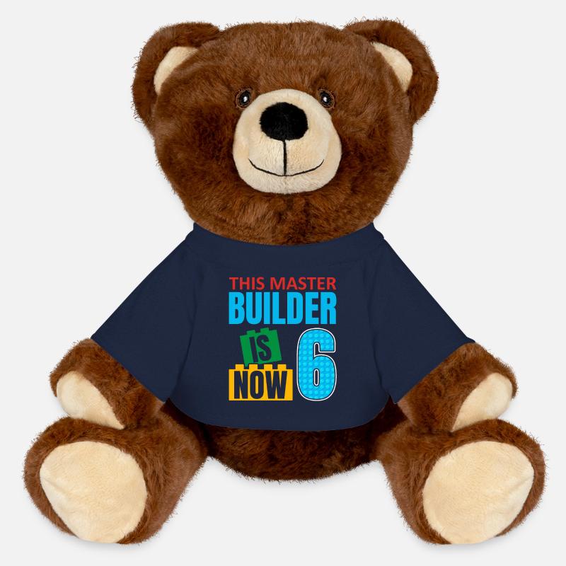 Ce constructeur est maintenant 6, Toy Blocks 6. - Nounours RecycelBär® marron - bleu marine