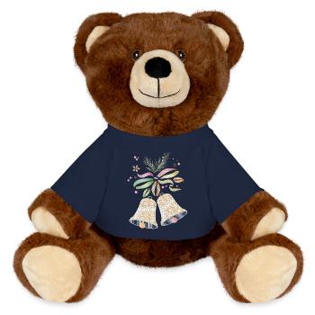 Cloches de Noël aux couleurs vives et délicates - Nounours RecycelBär® marron - bleu marine - Devant