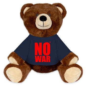 No war - MiniFeet® RecycelBär® Teddy Bear Brown - french navy - Front
