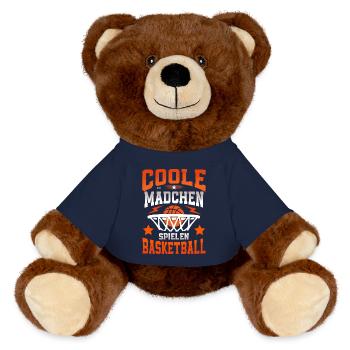 Basketball Basketballerin Frauen Basketball - MiniFeet® RecycelBär® Braun - French Navy - Vorne
