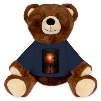 Portal to a new world - MiniFeet® RecycelBär® Teddy Bear Brown - french navy - Front