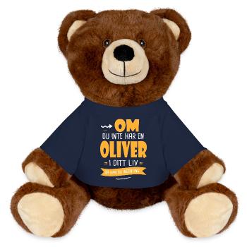 Oliver Gåva humor förnamn oliver - Nounours RecycelBär® marron - bleu marine - Devant