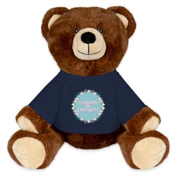Hunters' Sh*t - MiniFeet® RecycelBär® Teddy Bear Brown - french navy - Front
