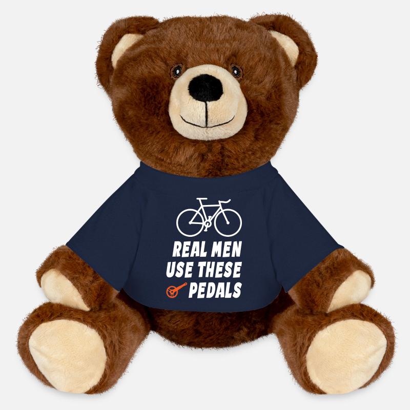 Real Men Use These Pedals - MiniFeet® RecycelBär® Teddy Bear Brown - french navy