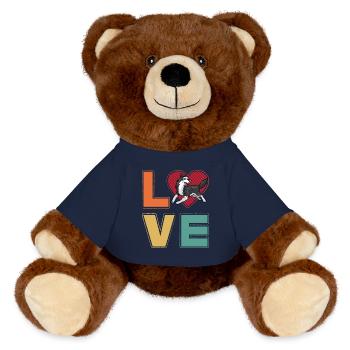 Amour Husky - Nounours RecycelBär® marron - bleu marine - Devant