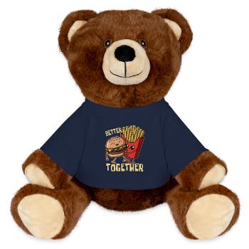 Burgers & Fries - Fast Food - Better Together - MiniFeet® RecycelBär® Teddy Bear Brown - french navy - Front