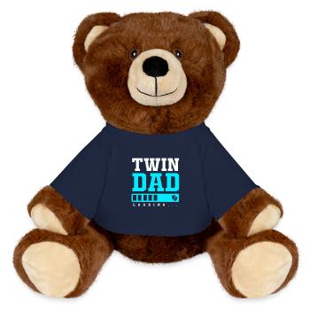 twin dad twins father - MiniFeet® RecycelBär® Teddy Bear Brown - french navy - Front