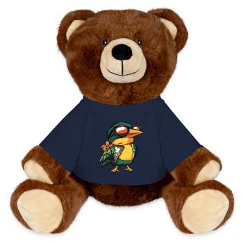 Hummingbird Bird Funny Summer - MiniFeet® RecycelBär® Teddy Bear Brown - french navy - Front