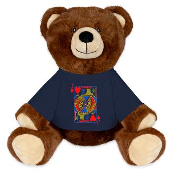 Spielkarte Bube - MiniFeet® RecycelBär® Braun - French Navy - Vorne