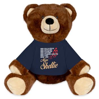 Sheltie - Mein - MiniFeet® RecycelBär® Braun - French Navy - Vorne