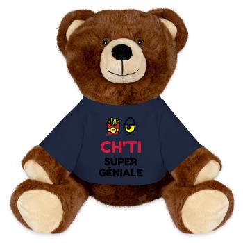 Ch'ti / Nord / Chti / Ch'ti mi / Nordiste - MiniFeet® RecycelBär® Braun - French Navy - Vorne