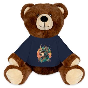 Warrior's Grace: Japanese Sun Guardian - MiniFeet® RecycelBär® Teddy Bear Brown - french navy - Front