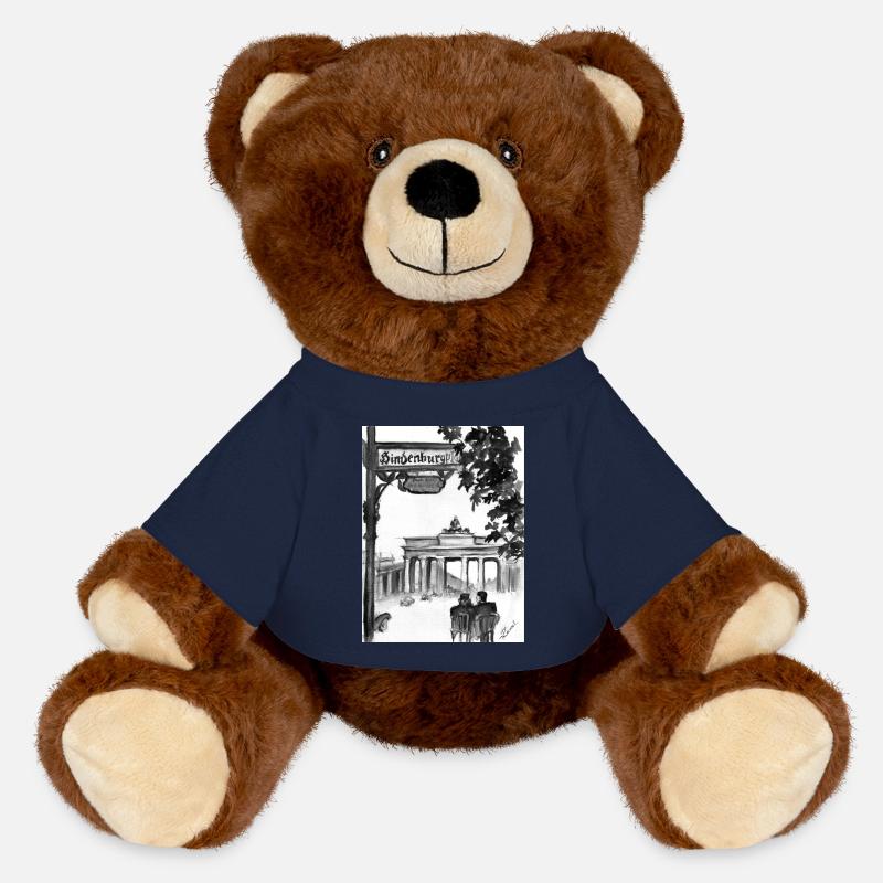 Brandenburger Tor Nostalgie - MiniFeet® RecycelBär® Braun - French Navy