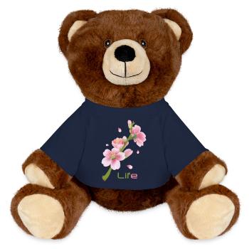 Kirschblüten Cherry Blossom Sakura - Life - MiniFeet® RecycelBär® Teddy Bear Brown - french navy - Front
