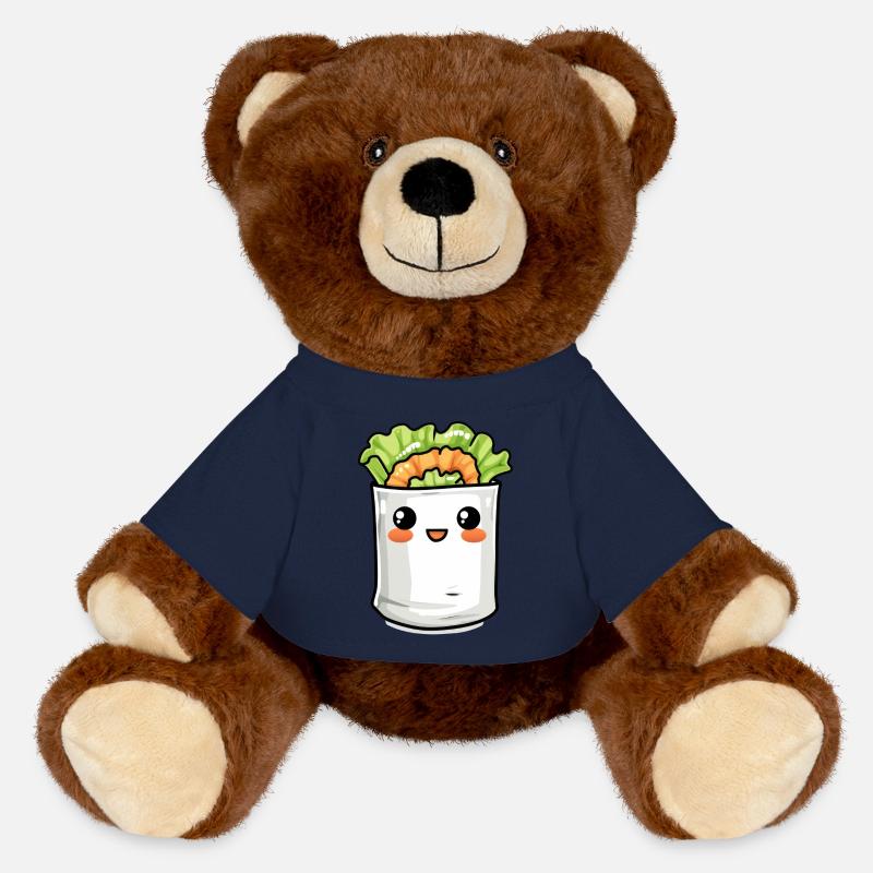 Funny Burrito Comic - MiniFeet® RecycelBär® Teddy Bear Brown - french navy