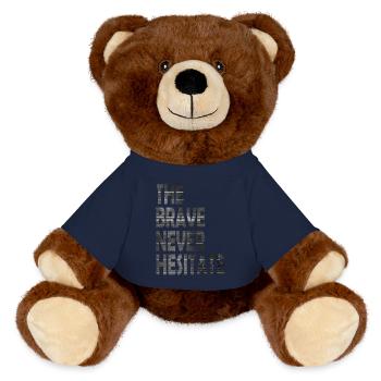 Les courageux n hésitent jamais - Nounours RecycelBär® marron - bleu marine - Devant