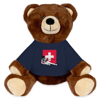 ski - alpine - apres - schweiz - MiniFeet® RecycelBär® Braun - French Navy - Vorne