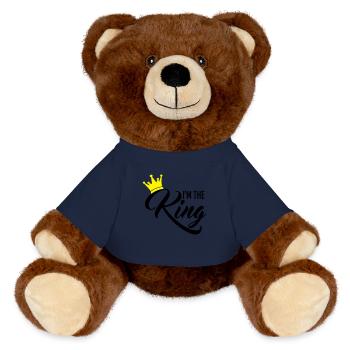 I'm the King - MiniFeet® RecycelBär® Teddy Bear Brown - french navy - Front
