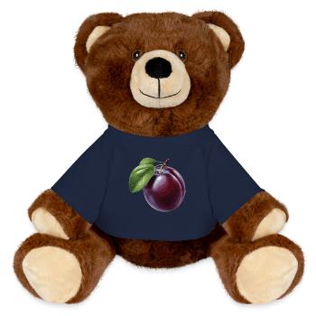 Plum - MiniFeet® RecycelBär® Teddy Bear Brown - french navy - Front