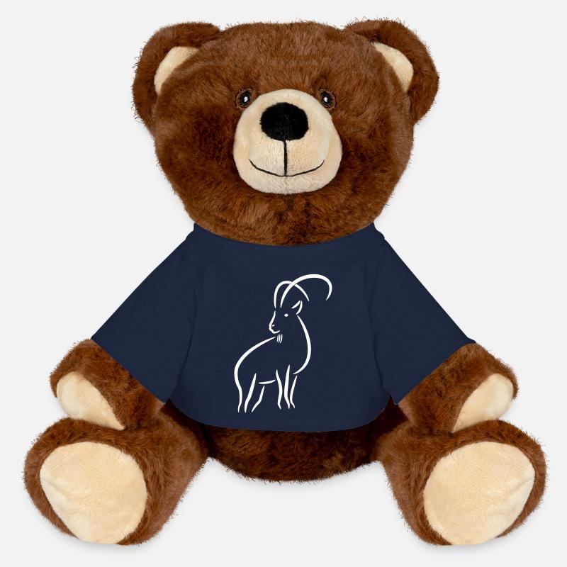 Capricorne dessin à trait - Nounours RecycelBär® marron - bleu marine