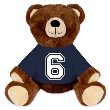 6 - MiniFeet® RecycelBär® Teddy Bear Brown - french navy - Front
