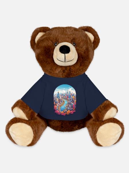Paysage urbain - Nounours RecycelBär® marron - bleu marine