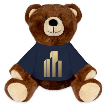Logo de gratte-ciel - Nounours RecycelBär® marron - bleu marine - Devant