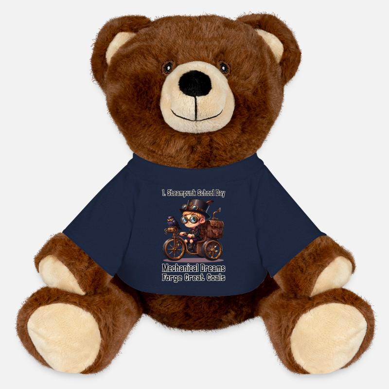 First Steampunk School Day - MiniFeet® RecycelBär® Teddy Bear Brown - french navy