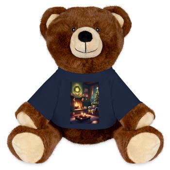 Grünes Weihnachtshaus - MiniFeet® RecycelBär® Braun - French Navy - Vorne