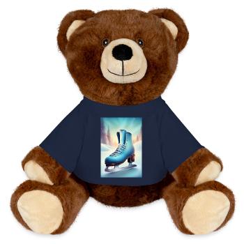 Wintery figure skating hobby - MiniFeet® RecycelBär® Teddy Bear Brown - french navy - Front