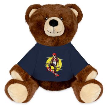 Skateboard Squelette - Nounours RecycelBär® marron - bleu marine - Devant